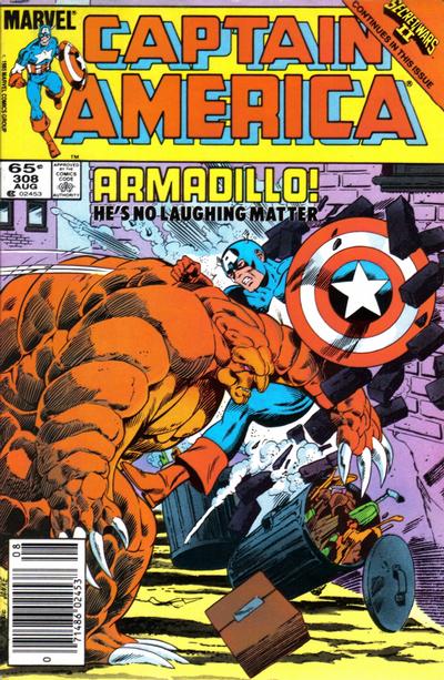 Captain America #308 Newsstand ed. - back issue - $3.00
