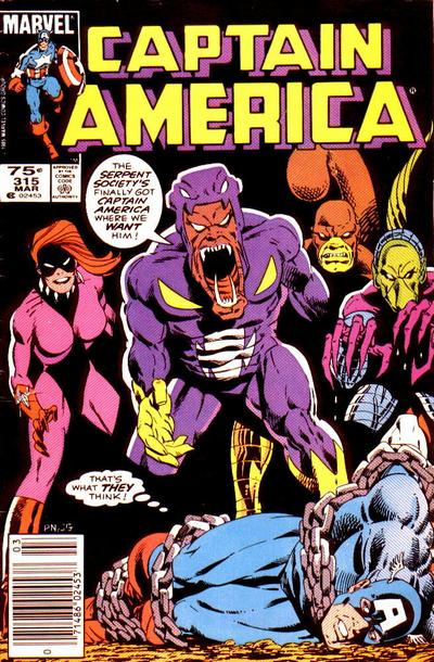 Captain America #315 Newsstand ed. - back issue - $3.00