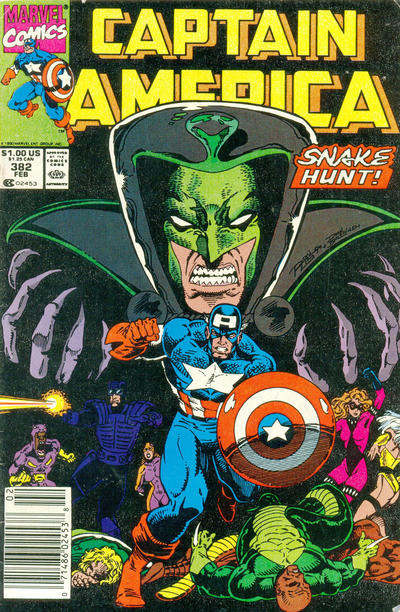 Captain America #382 Newsstand ed. - back issue - $3.00
