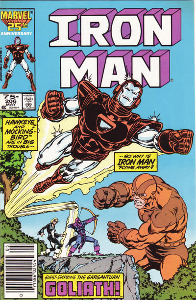 Iron Man #206 Newsstand ed. - back issue - $3.00