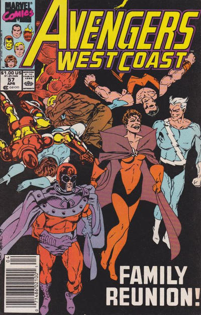 Avengers West Coast #57 Newsstand ed. - back issue - $7.00