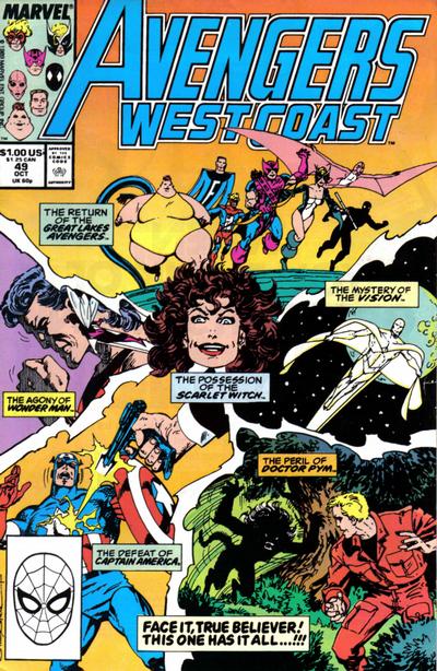 Avengers West Coast #49 Direct ed. - back issue - $3.00