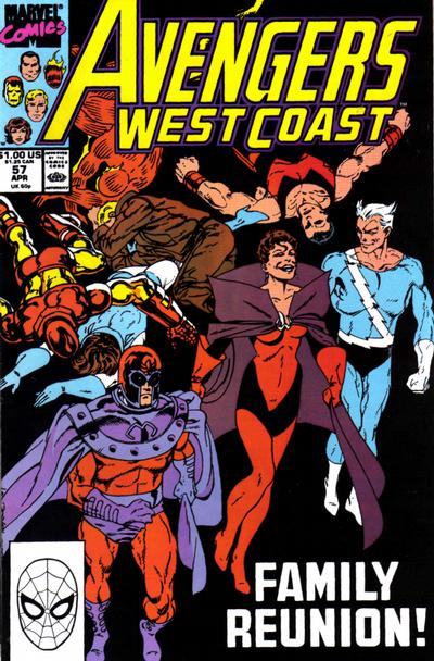 Avengers West Coast #57 Direct ed. - back issue - $3.00