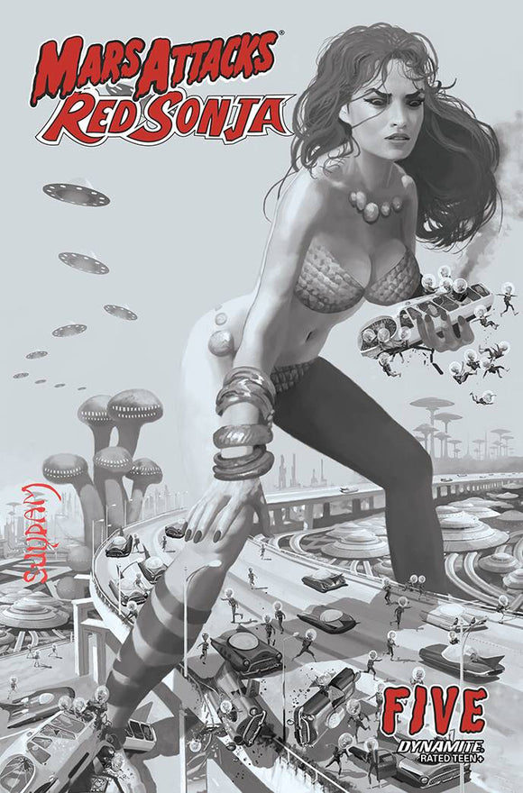 Mars Attacks Red Sonja #5 15 Copy Suydam B&W Foc Incv - Comics